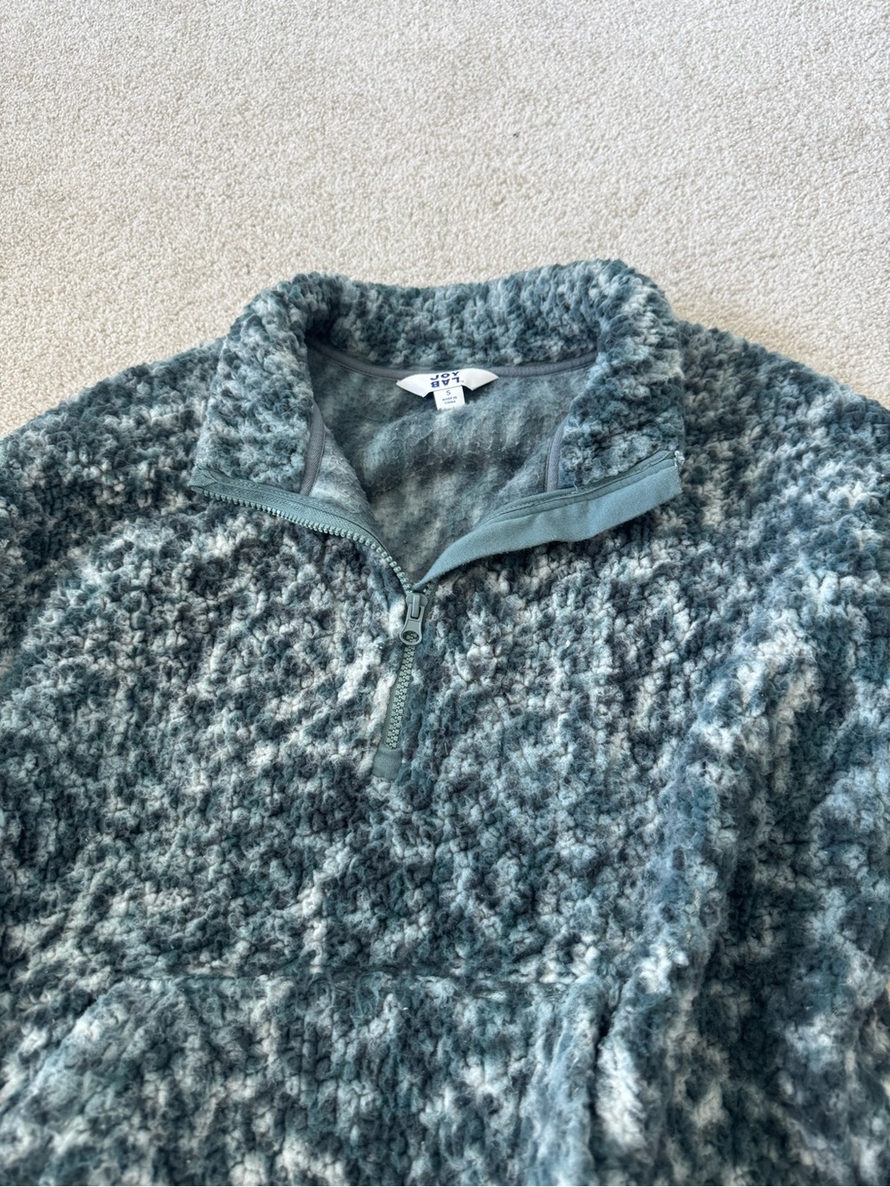 JoyLab Teal & Navy Sherpa Half-Zip Pullover size Small Great condition - Picture 7 of 8